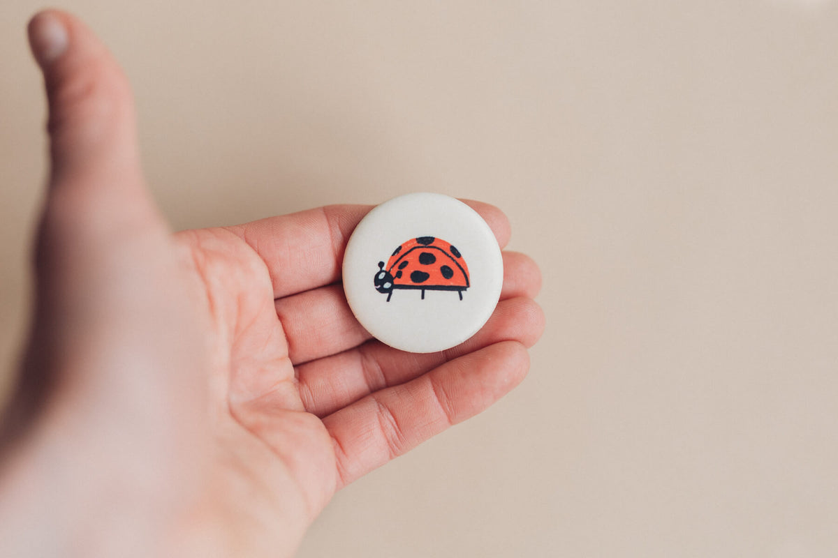 Button mit Affirmation - Marienkäfer - Ich bin wichtig - die starke Bande