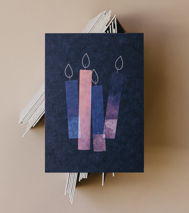 Karte - abstrakte Weihnachten Kerzen