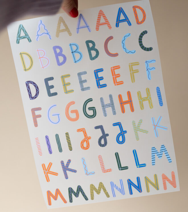 das ABC Kreativset - Bügelbuchstaben + Motivbögen - Schulkind Edition