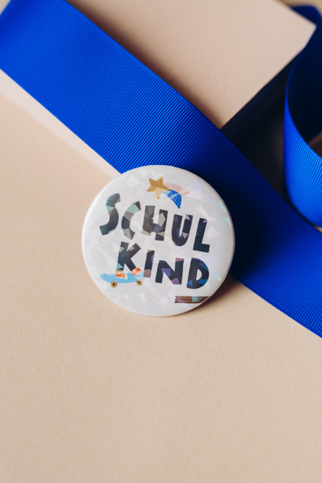 Button - Schulkind - Glitter