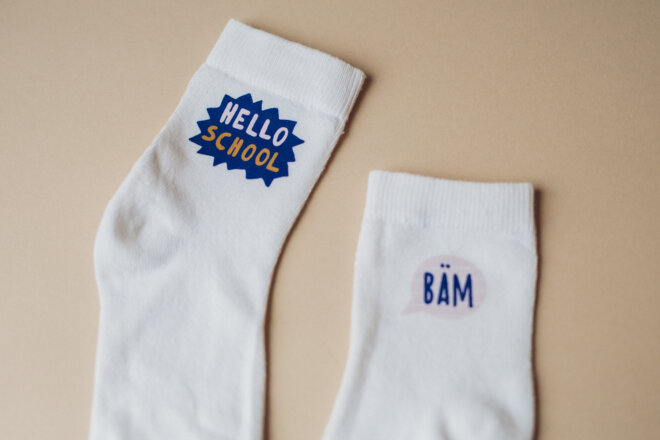 Bügelbilder - Schulkindsocken - Bäm – Bild 7