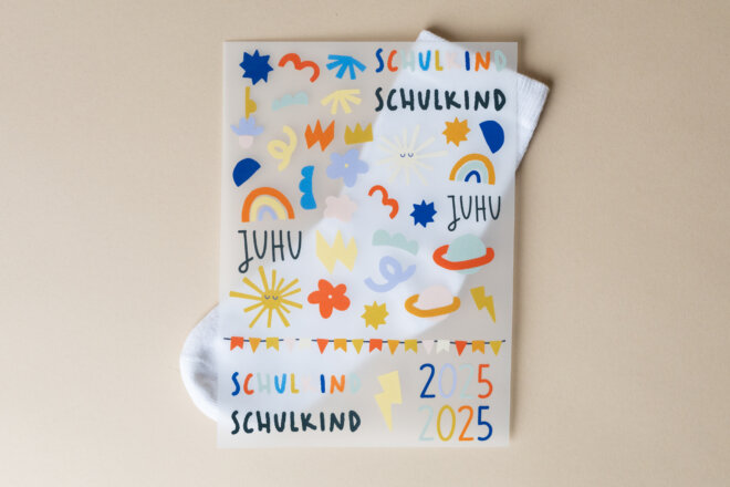 Bügelbilder - Schulkindsocken - Woogie