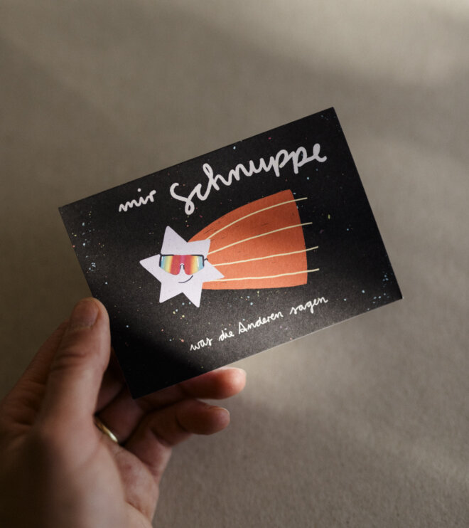 Mir Schnuppe Kraftkärtchen - Din A7 Klappkarte mit Bügelbild