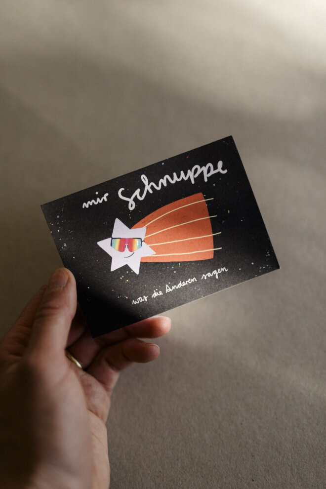 Mir Schnuppe Kraftkärtchen - Din A7 Klappkarte mit Bügelbild