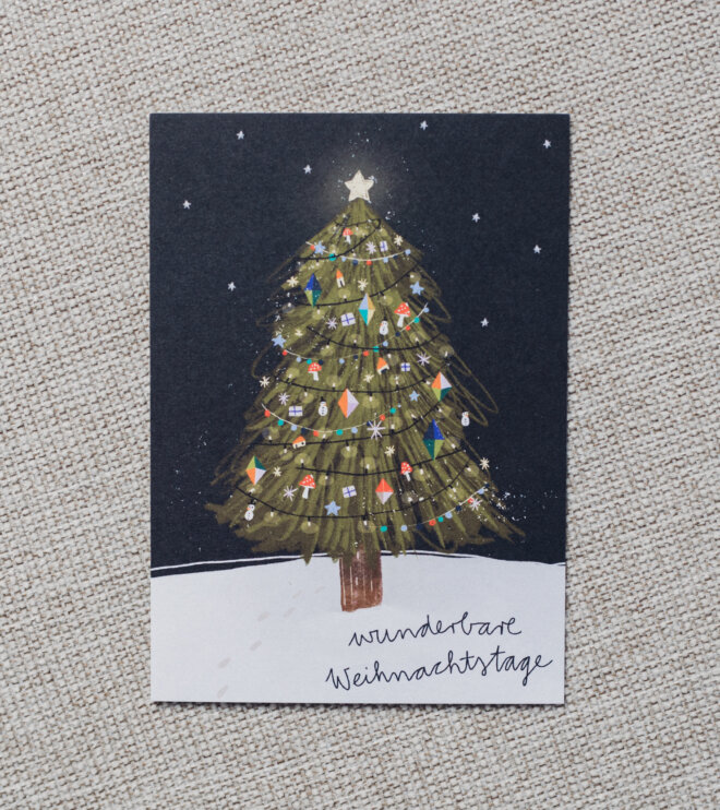 Weihnachtskarte - geschmückter Weihnachtsbaum