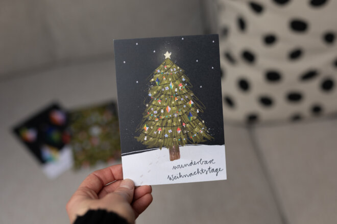 Weihnachtskarte - geschmückter Weihnachtsbaum – Bild 3