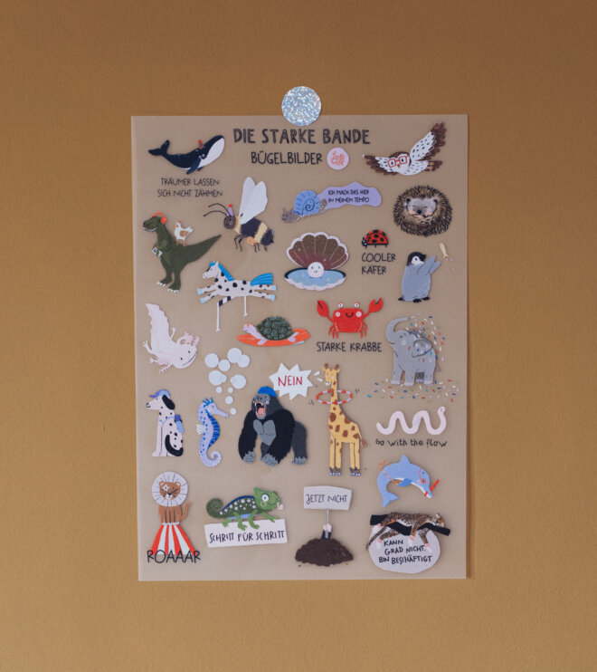 Bügelbilder für Kinder – farbenfrohe Tiermotive zum Aufbügeln | A4-Bogen