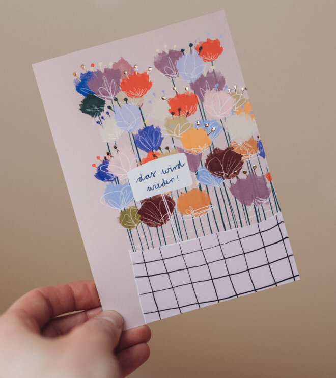 Karte mit Goldeffekt - das wird wieder - Aufmunterung und Trost