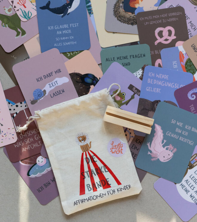 Affirmationskarten für Kinder - 42 stärkende Botschaften - Die starke Bande