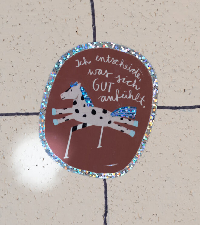 Glitzersticker - Pferd - Ich entscheide, was sich gut anfühlt