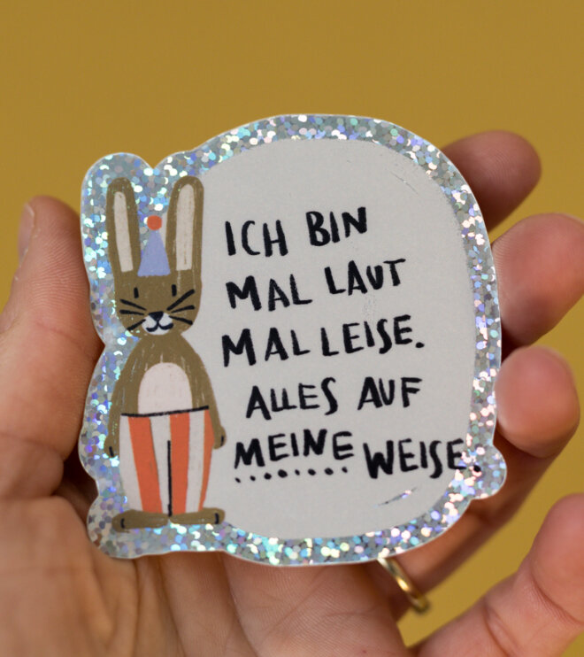 Glitzersticker - Hase - mal laut, mal leise