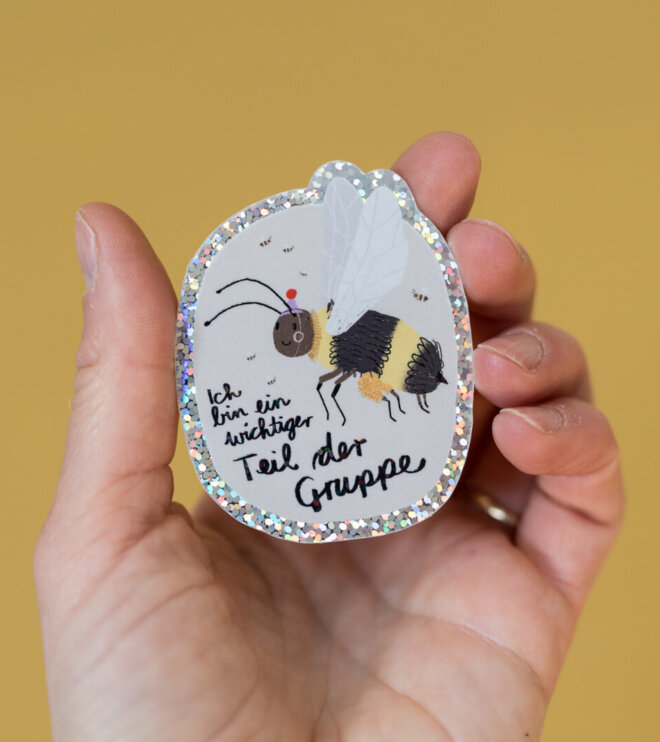 Glitzersticker - Biene - wichtiger Teil der Gruppe