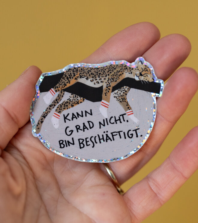 Glitzersticker - Leopard - Beschäftigt