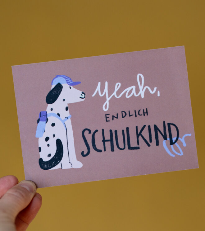 Karte - Schulkind Hund