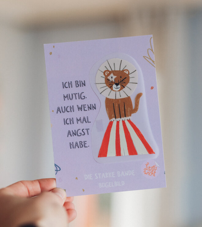 Bügelbild mit Affirmation - Löwe - die starke Bande