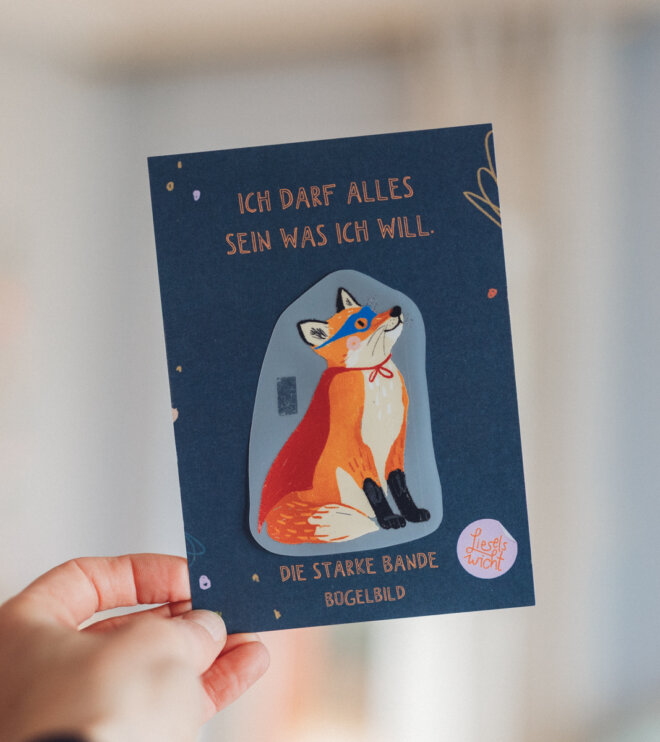 Bügelbild mit Affirmation - Fuchs - die starke Bande
