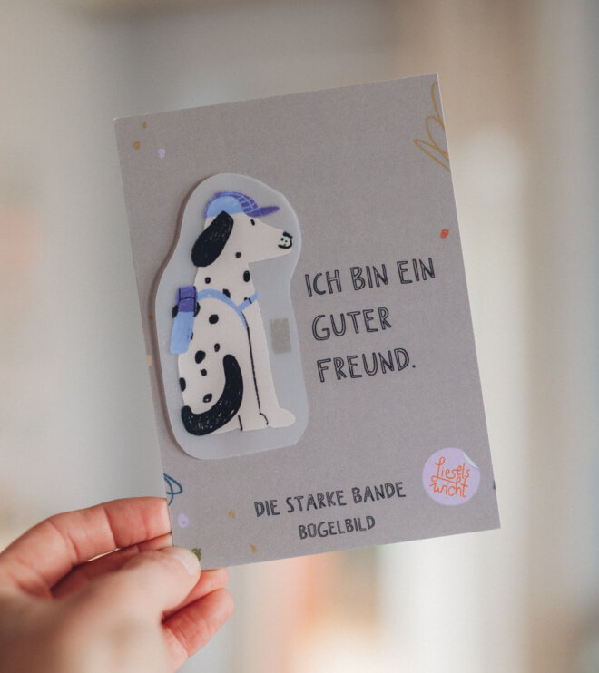 Bügelbild mit Affirmation - Hund - die starke Bande