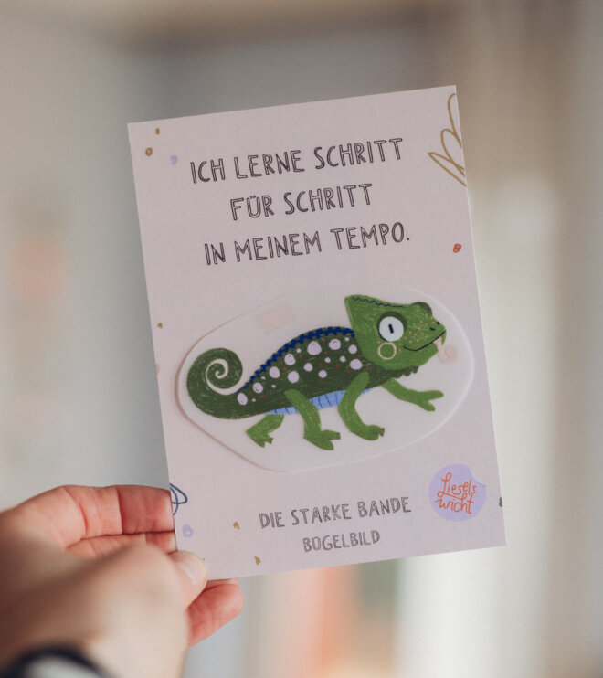 Bügelbild mit Affirmation - Chamäleon - die starke Bande