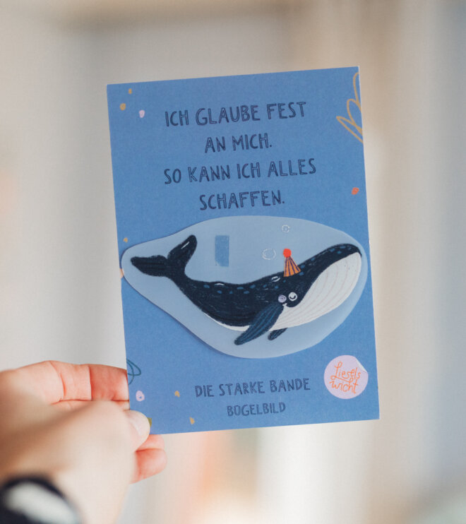 Bügelbild mit Affirmation - Wal - die starke Bande