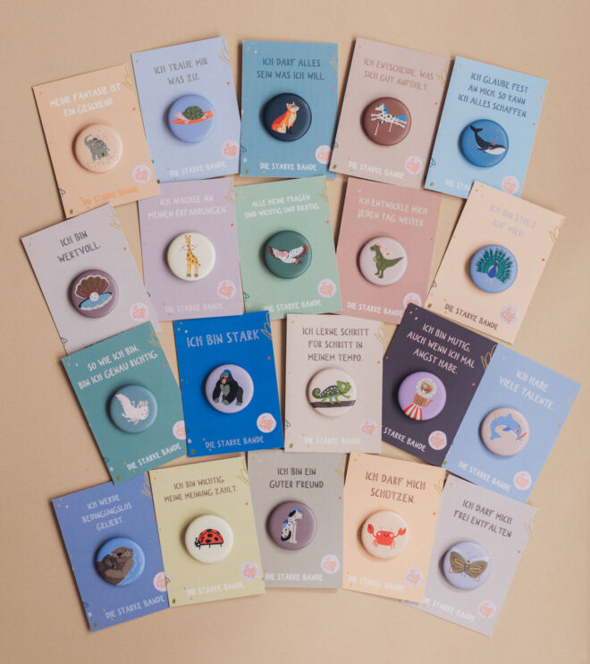 Mutmacher Buttons mit Affirmation