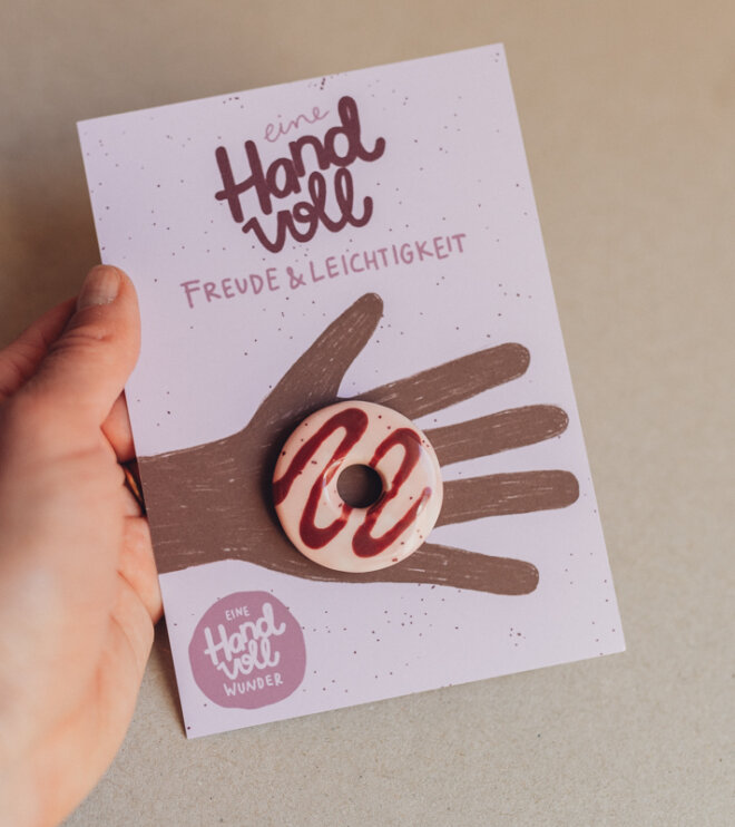 Eine Handvoll Wunder - Donut Glasur - Handschmeichler aus Keramik