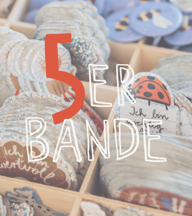 Glitzersticker Set - 5er Bande - 5 Stck. - deine Wahl