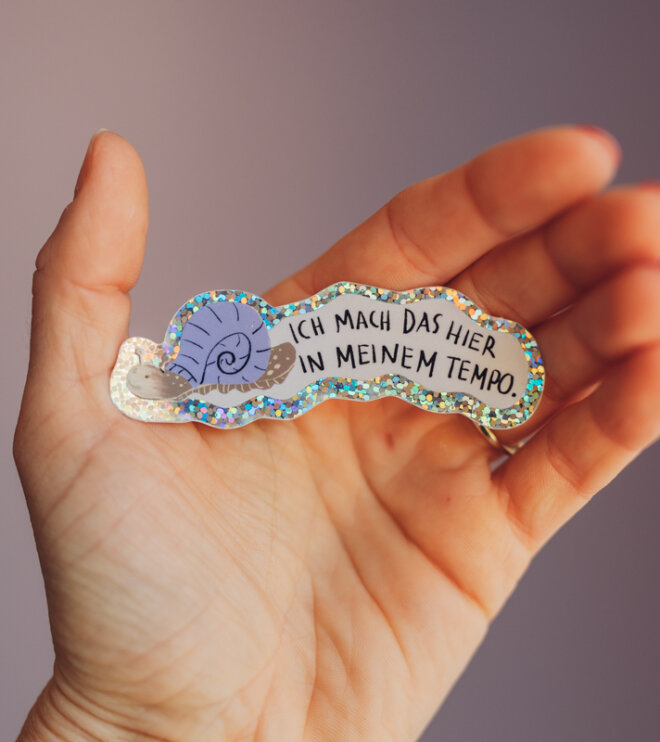 Glitzersticker - Schnecke - in meinem Tempo
