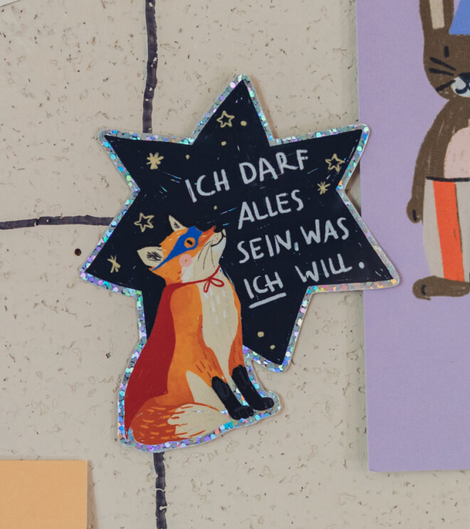 Glitzersticker - Fuchs - Ich darf alles sein