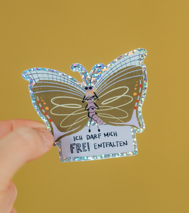 Glitzersticker - Schmetterling - frei entfalten