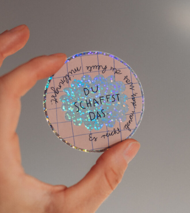Glitzersticker - Du schaffts das